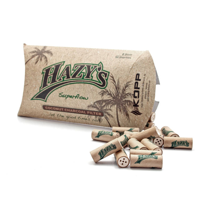 Hazy's Coconut Charcoal Filter Shorties 8mm (50 Stuks)