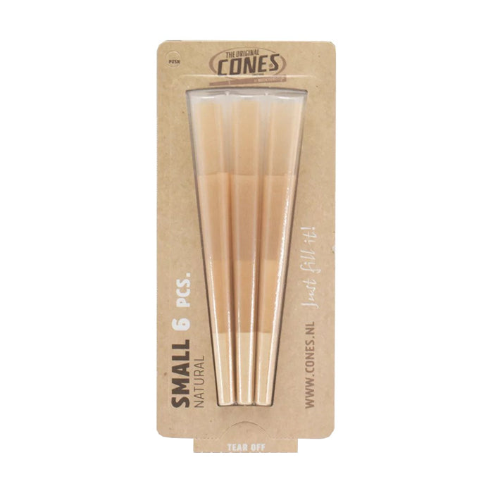 Cones® Natural Small 1¼ Unbleached 6 Stuks Blister (80mm)